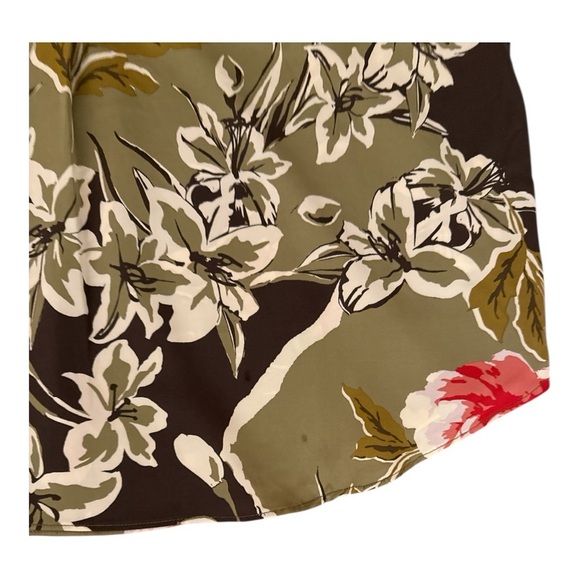 Maison d’ Ame’lie Paris Pink and Olive Boxy Blouse with Mandarin Collar - Picture 3 of 6